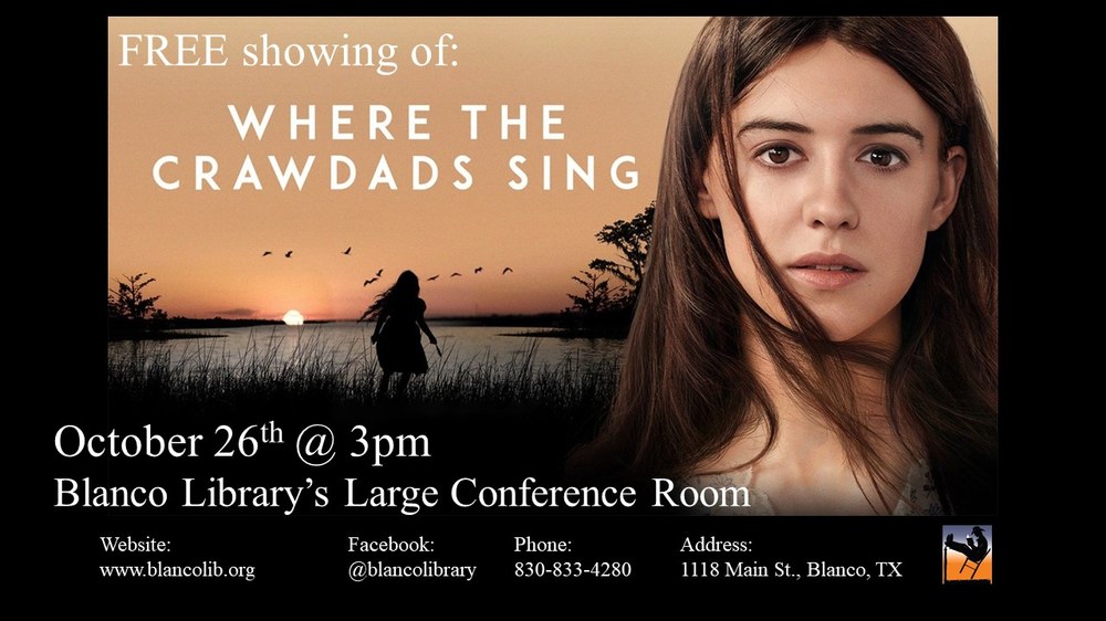 FREE showing of: Where the Crawdads Sing on October 26th at 3pm